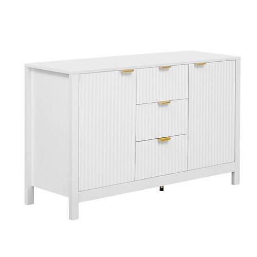 Entryway Cabinet 3 Adjustable Shelves, 3 Drawers & Soft-Close Doors for Study - Picture 21 of 60