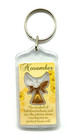 Vintage November Birthday Citrine Stone Birthstone Angel Keychain Keyring — photo 2