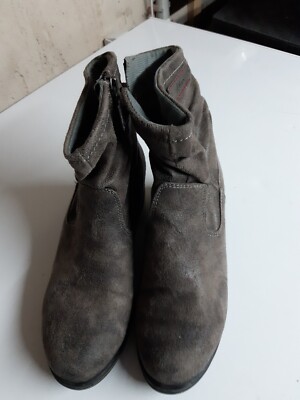 s. Oliver Stiefelette  Boots Wildleder grau 38 Ansehen Guter Zustand KLR2/B2