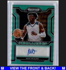 Mike Okauru 2022 Prizm Draft Picks College Penmanship Green Auto RC UNC Wilmingt