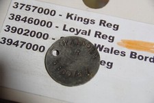 WW2 relic dogtag RAC RTR RTC THE LOYAL REGIMENT - WALKDEN 141