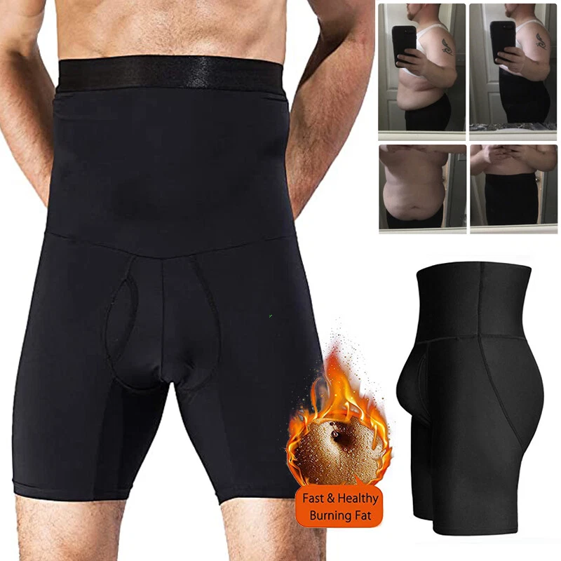 Mens Tummy Control Shapewear High Waist Slimming Abdomen Compression Shorts  Boxer Briefs Body Shaper Underwear 