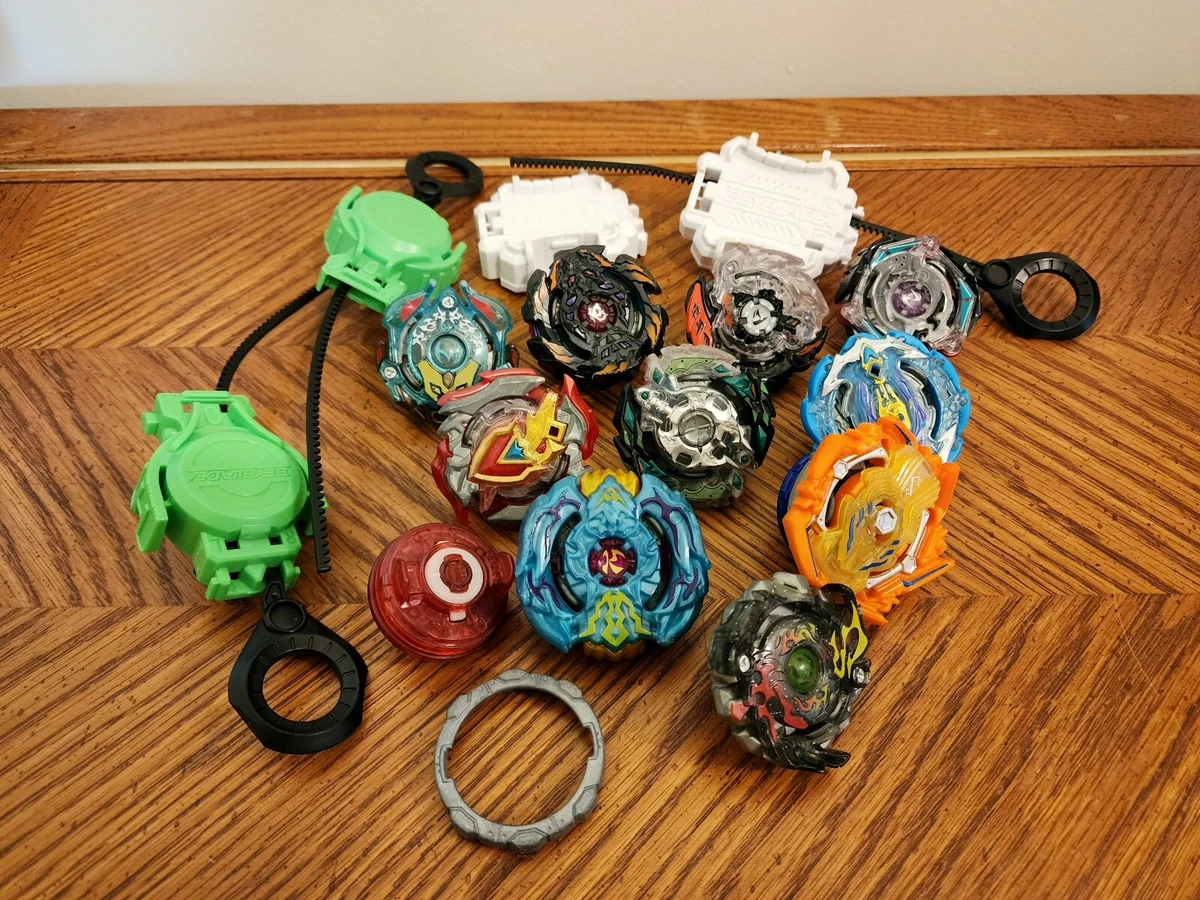 BEYBLADE Lot of 10 Beyblades and 3 Ripcords