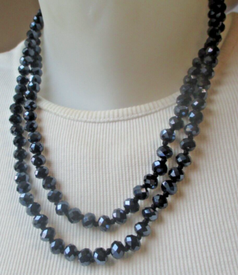 Collier Vintage En Perles De Verre à Facettes Multicolores - Occasion - Longueur à Vérifier