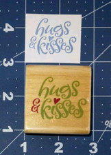 Rubber Stampede Hugs Kisses A2439C Valentine Love Wood Mounted Rubber Stamp