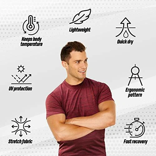 Camisetas atléticas activas de corte seco para hombre cuello redondo correr entrenamiento Foto 4 de 4