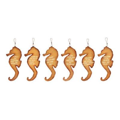 Set of Six Metal Seahorse Signs 33457