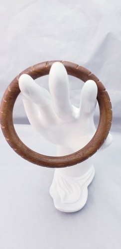 Vintage Carved Wooden Boho Style Light Weight Bangle Bracelet - Picture 6 of 6