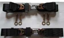 Seat Belt For Mustang With Mounting Hardware, Black 2 Point Replacement Seatbelt