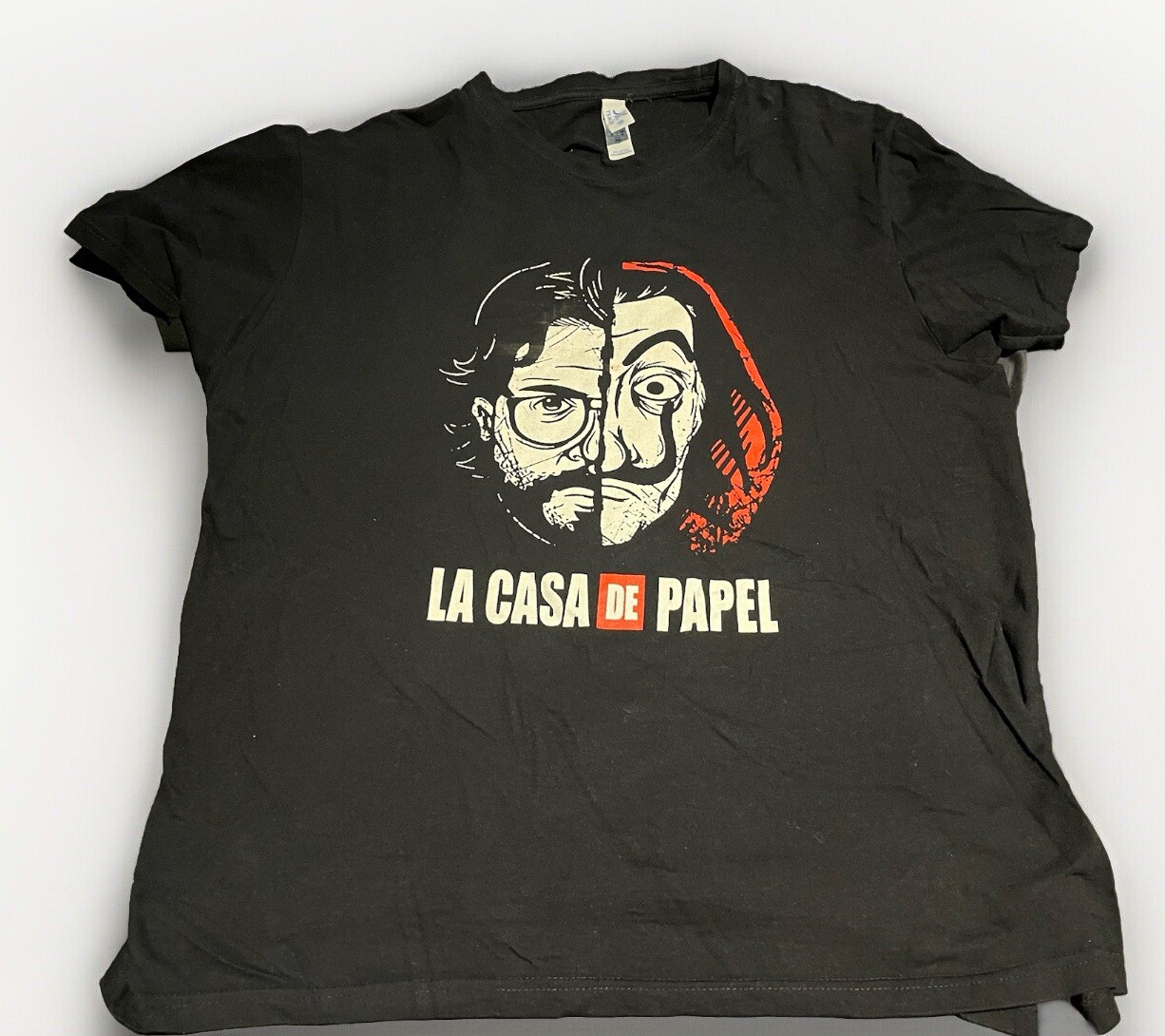 Camiseta La Casa de Papel - El Profesor y Máscara Dalí - Talla M - Negra
