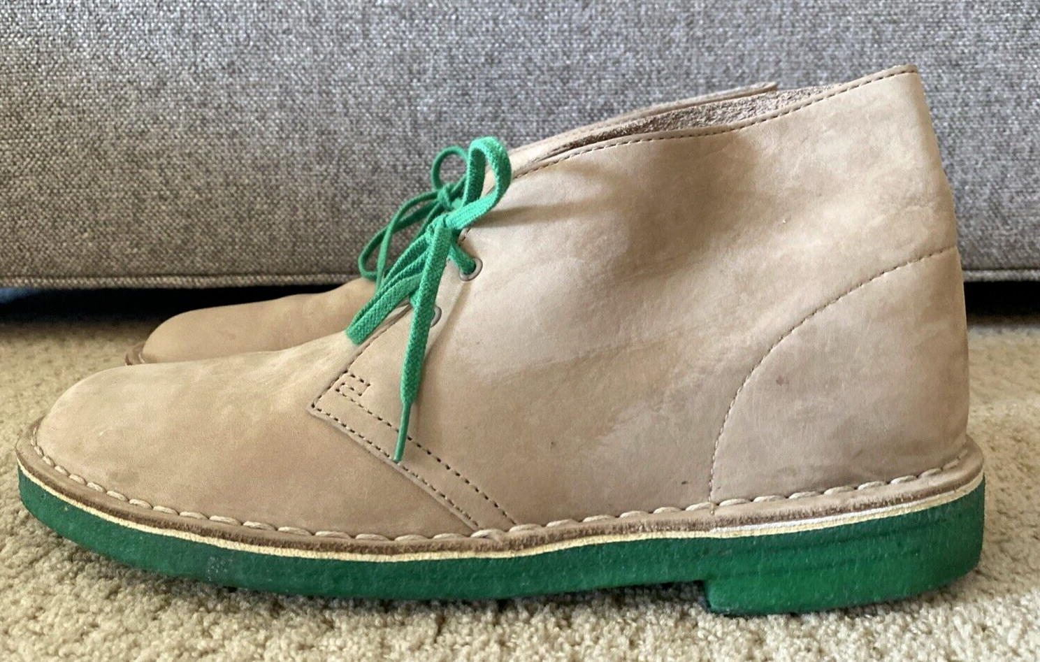 Clarks DESERT Boots SAND COMBI GREEN GB 8.5 US 9 Rare image 4
