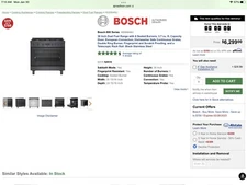 Bosch 800 Series 36" Black Stainless Dual Fuel Range HDS8645U