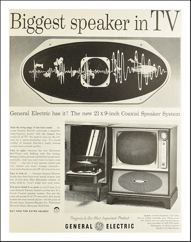 General Electric 21x9 inch Coaxial Speaker Sound System Vintage Retro Art Print - Picture 2 of 4