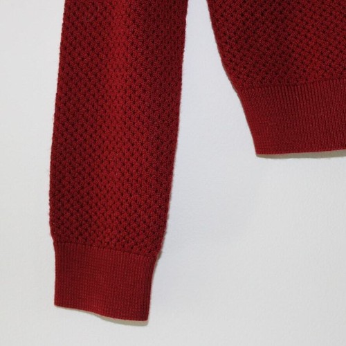 NWT Bonpoint Wool Long Sleeve Button Front Crochet Cardigan Sweater Red Brick 12 - Picture 3 of 6