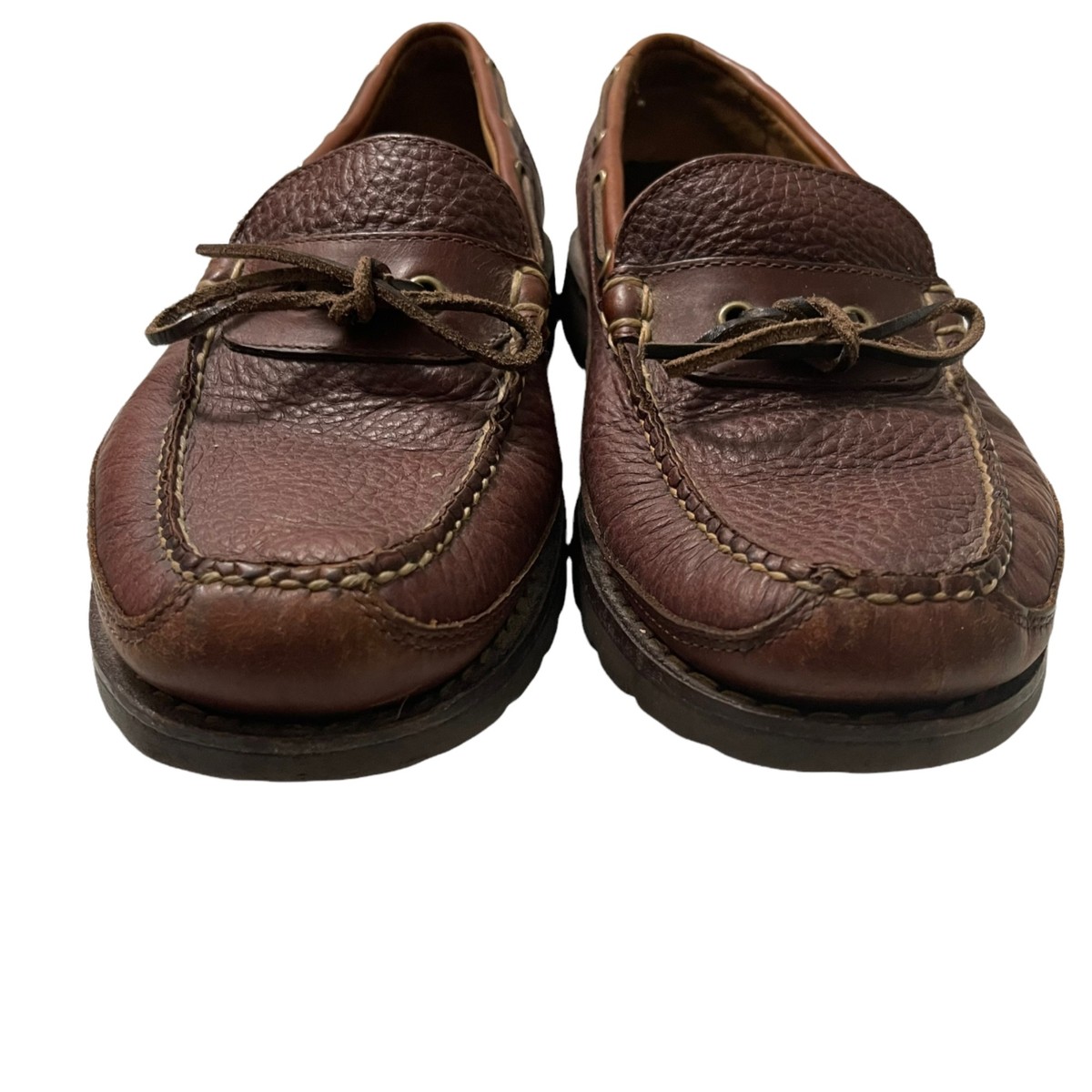 L.L. Bean Mens Brown Leather Allagash Academia Y2K Slip On  display picture 3