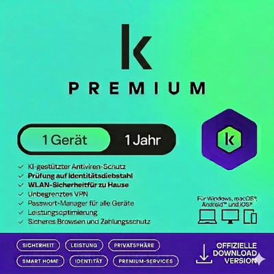 PREMIUM Total Security 2026 1 PC / Gerät 1 Jahr | VPN Passwort Manager 2027 GEN