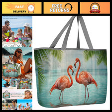 Oversized Mesh Beach Tote Bag for Women - Large Travel Pool Bag with 8 Pockets