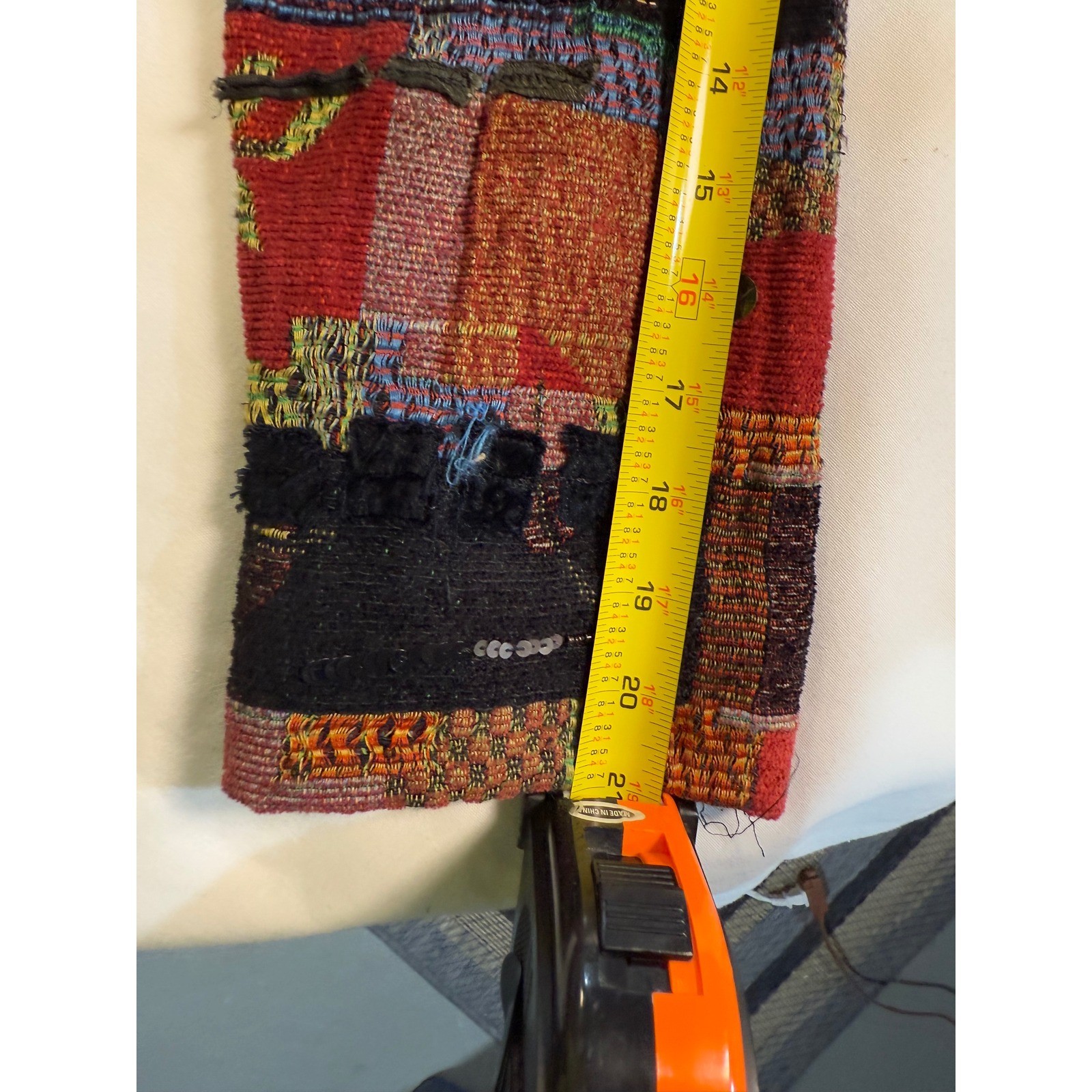 Chicos Patchwork Jacket Textured Embroidered Sequ… - image 11