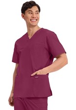 Wine Cherokee Workwear Professionals Scrubs Mens Shirt TALL WW695T WIN