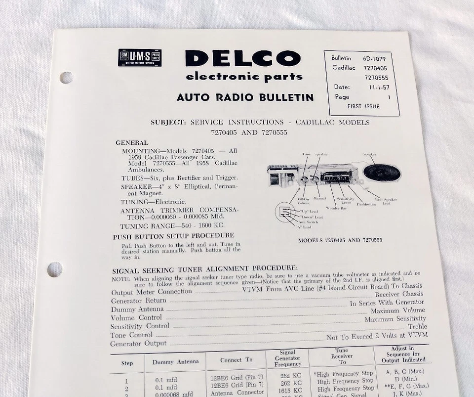 1958 Cadillac Deville Eldorado Original GM Factory Radio Service/Repair Info NOS - Image 2 of 4