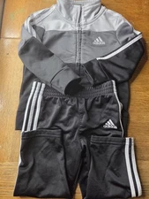 Adidas Baby Set Jacket Pants 18 Months Sport Track Black Gray 