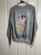 Vintage 1980s Party Novelty Crew Neck Pullover Crewneck Sweatshirt Large