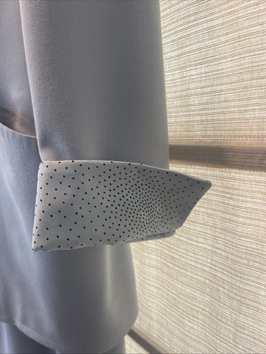 Nina Ricci Powder Blue Wool Gaberdine Skirt Suit~Silk Polka Dot Accents~FR42~EVC - Picture 6 of 19