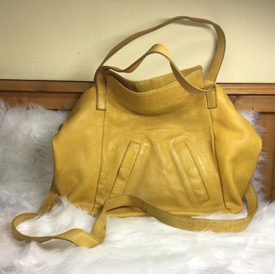 Free People Lucca Leather Tote Shoulder Bag Satchel Large Zip Purse BRAND NEW!