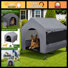 Large 42" Elevated Dog House Tent - Outdoor/Indoor Shade for Big Dogs