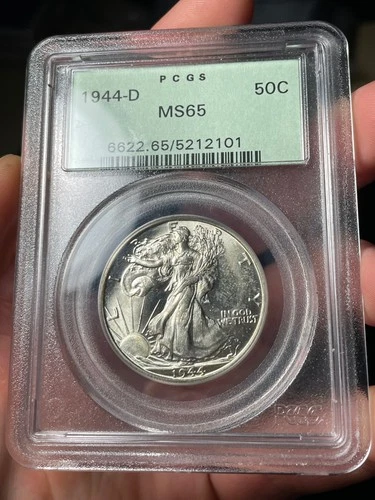 1944-D PCGS MS65 Walking Liberty Half Dollar Old Green Holder OGH