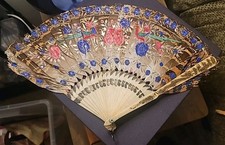 骨釉中国古董扇子| eBay
