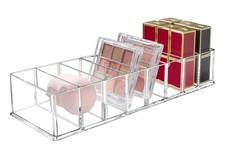 Detachable Makeup Organizer with 8 Compartments - Clear Acrylic Storage Box
