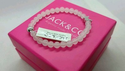 DAMEN ARMBAND SCHMETTERLING SILBER JACK & CO PERLEN WEISSER ACHAT STRETCH