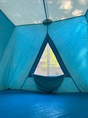 Very Nice Vintage Coleman Olympic Canvas Springbar Tent Blue and