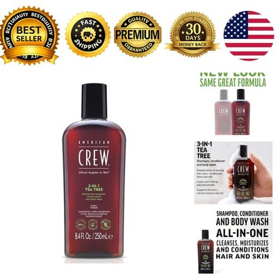 Men 3-in-1 Shampoo Conditioner Body Wash Tea Tree Scent 8.4 fl oz