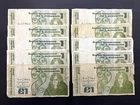 Central Bank Of Ireland £1 Pound / Punt Vintage Banknote Set (10) LOT: 3008-016