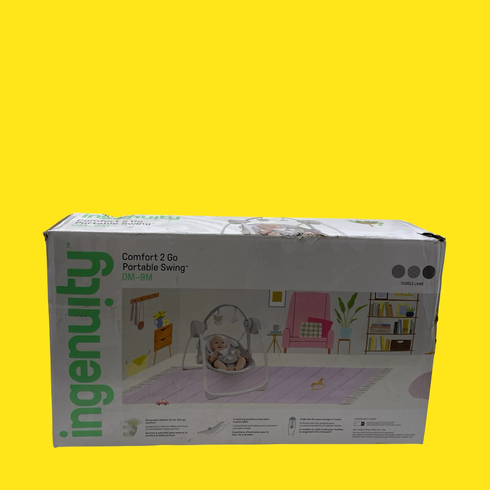 Ingenuity Comfort 2 Go Compact Portable Baby Swing with Music Cuddle #9876