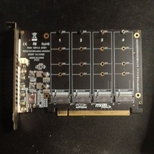 PCIe 4.0 Gen4 4x4 Split Card PCI-E X16 to 4 Ports M.2 NVMe SSD Expansion Card