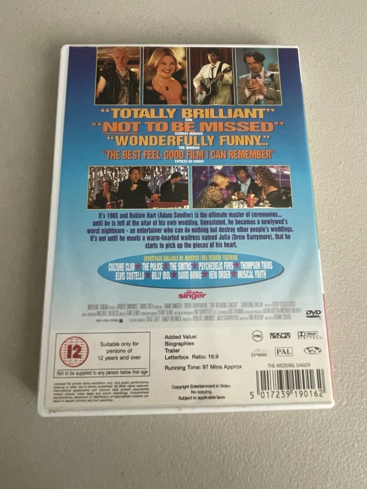 The Wedding Singer DVD Film Starring Adam Sandler, Drew Barrymore - Image 2 of 4