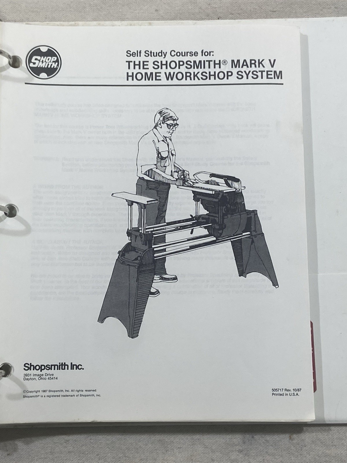 Shopsmith Mark V 520 Pro Fence Owner's Manual Instruction + Self Study Course