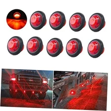 10PC 3/4'' Round LED Side Marker Lights,Front Rear Bullet Marker red