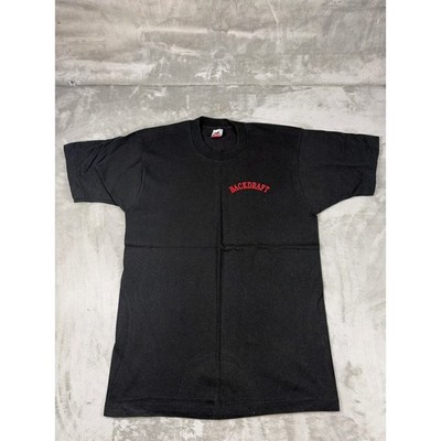 Vintage Fruit of the Loom Backdraft Chicago Fire Dept 1990 T-Shirt Black Large