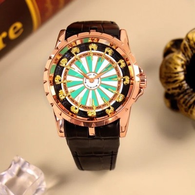 Men s Rose Gold Knights Round Table Dial Quartz Watch