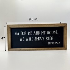Funny Beer Sign Wood Wall Decor Bar Kitchen Gift Brews 24:7 Verse EUC