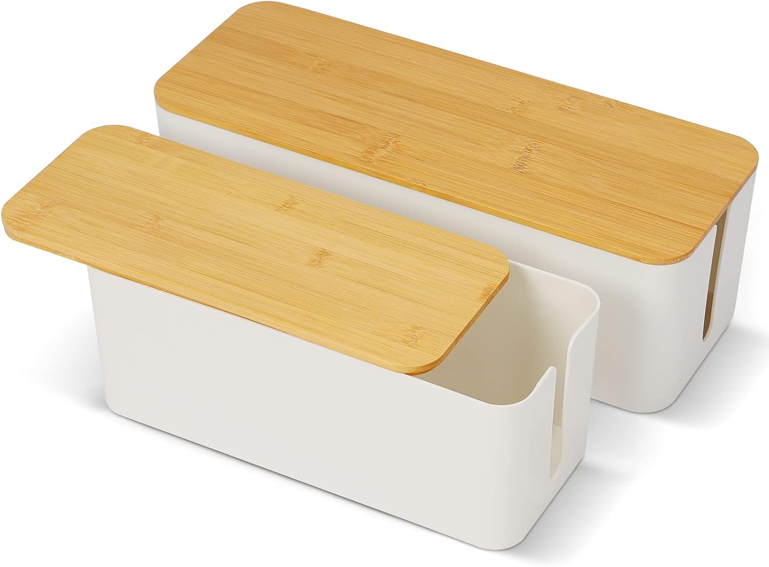 Cable Tidy Box, Large Cables management box, Set of 2 Cables Organised Box with