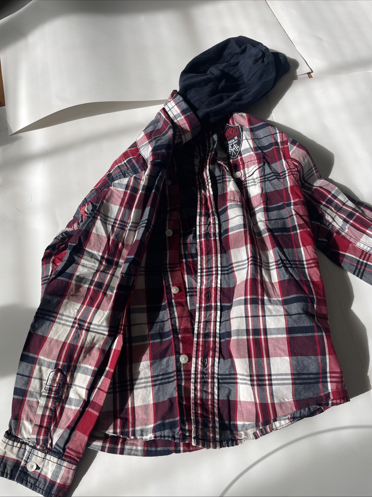 Tommy Hilfiger Boy's Hoodie Long Sleeve Plaid Shirt Size 7 thumbnail 6