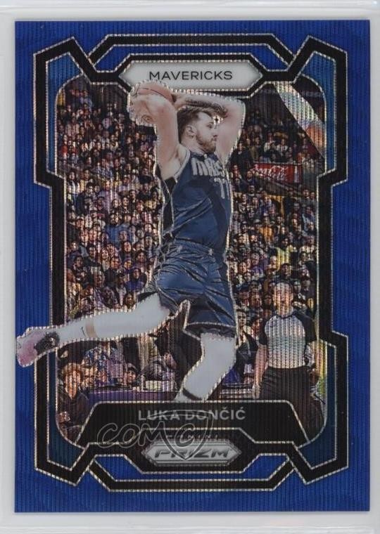 2023-24 Panini Prizm Blue Wave Prizm Luka Doncic #110 jc3