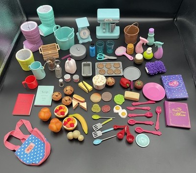 Our Generation OG Battat GG Misc  Accessories Toy Lot Mixed Food Casts Books Etc