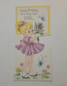 Vintage Rust Craft Happy Birthday to a Very Cute Girl Birthday Greeting Card