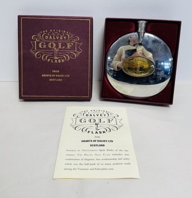 Vintage 1985 The Original Dalvey Golf Flask & Box